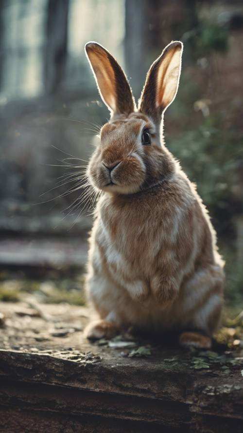 Một con thỏ ma ám ảnh một trang viên cũ kỹ, đổ nát.
