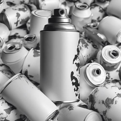 White camo pattern wrapping around a spray paint can.