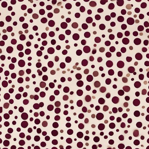 A high-definition artwork showing a pattern of numerous burgundy polka dots on an off-white canvas.