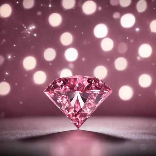 Um diamante rosa e um diamante branco erguidos contra um cenário de estrelas cintilantes.