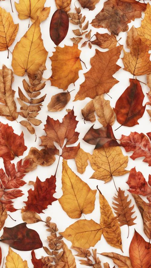 A beautiful, seamless pattern of fall leaves in rich, warm hues.