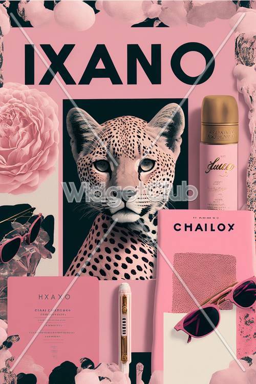 Pink Jungle Theme with Leopard and Flowers