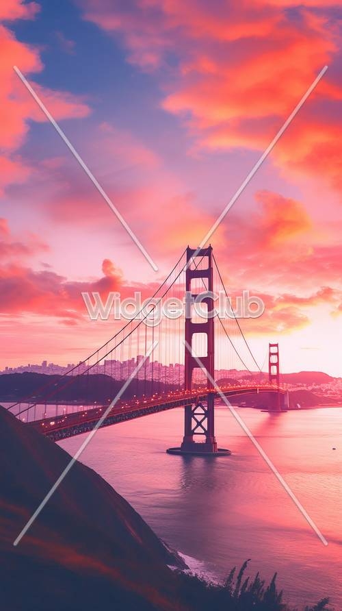 Sunset at the Golden Gate Bridge Wallpaper[f4a366317b28428cb4f6]