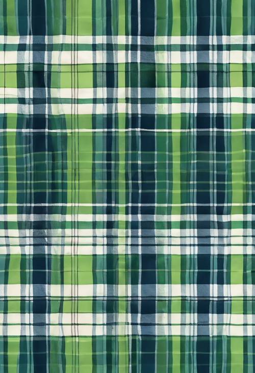 Deep ocean blue and fresh spring green combined in a traditional plaid design.