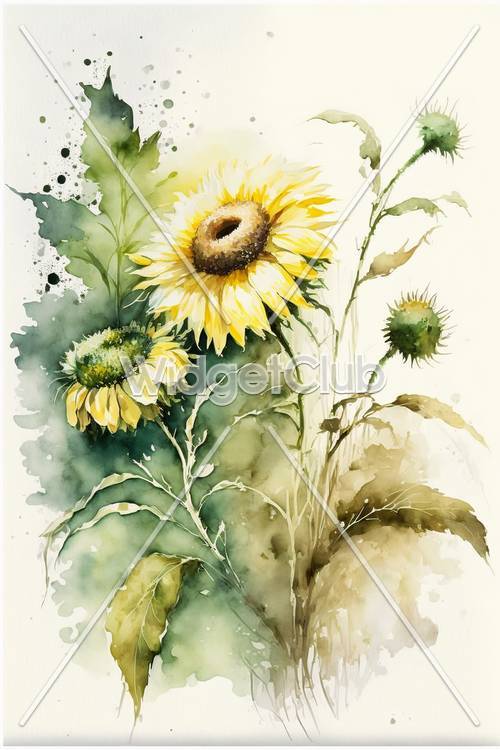 Helle und fröhliche Sonnenblumen Kunst