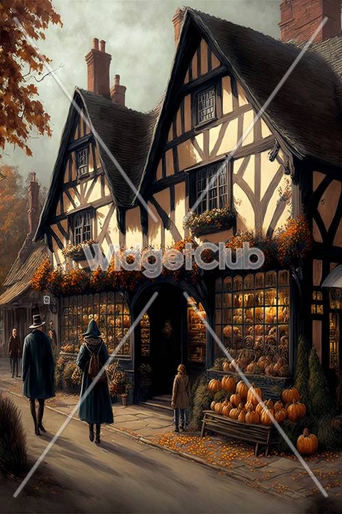 Enchanting Autumn Village Scene