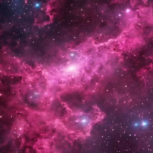 Galaksi abstrak dipenuhi nebula merah muda dan magenta