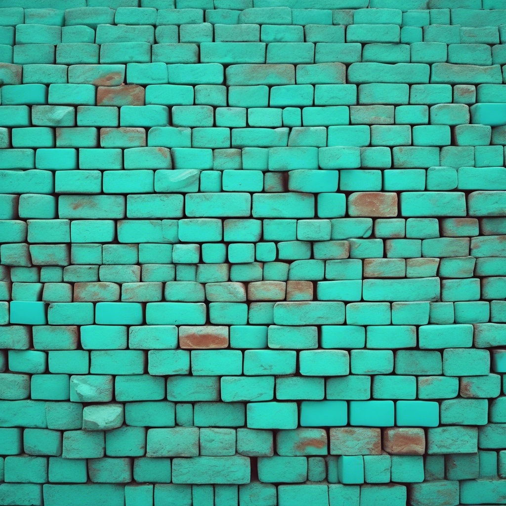 A retro styled pattern of bright turquoise matte bricks Wallpaper[e30e6f7915b14722a237]