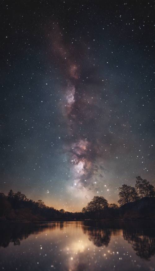 맑은 한밤의 하늘에서 오리온 별자리의 장엄한 모습을 볼 수 있습니다.