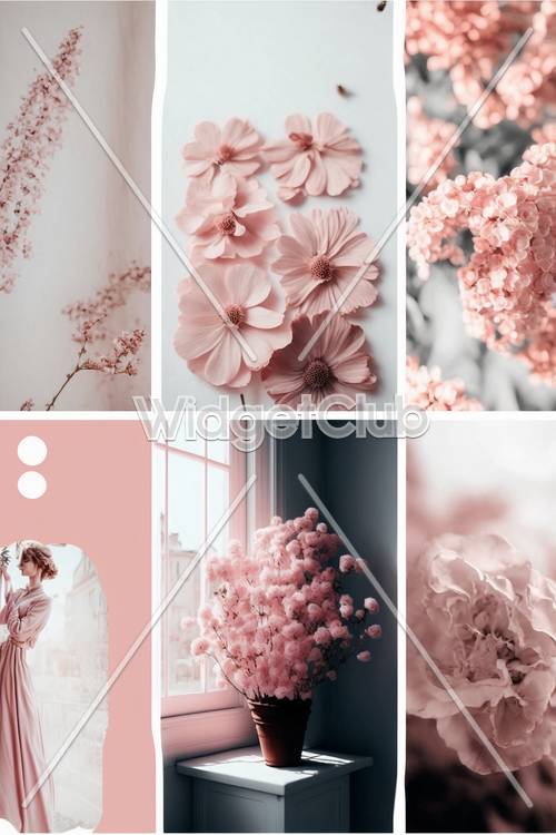 Desain Bunga Merah Muda Cantik untuk Latar Belakang Layar Anda