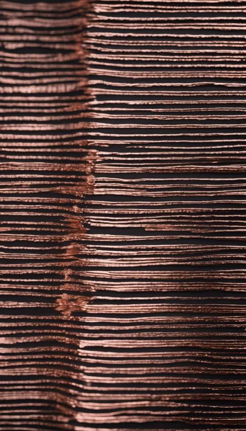 Rows of softly textured rose gold stripes on a black oil-painted backdrop.