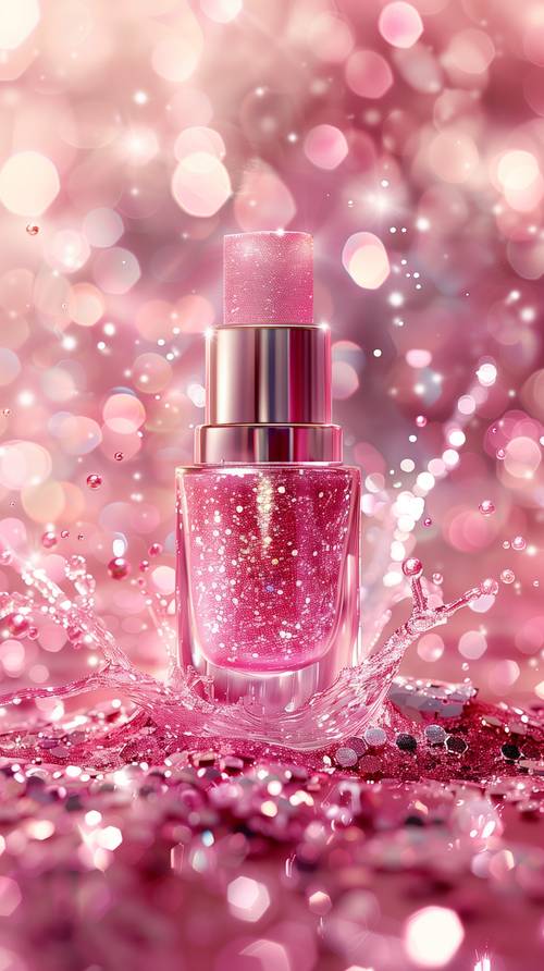 Pink Sparkling Lipstick Splash