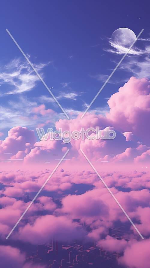 핑크 구름과 푸른 하늘의 드림랜드