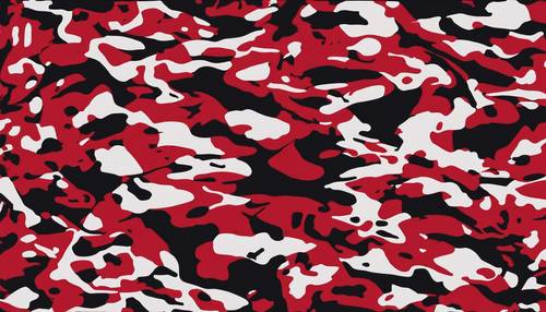 Patrón de camuflaje rojo y negro de inspiración militar.