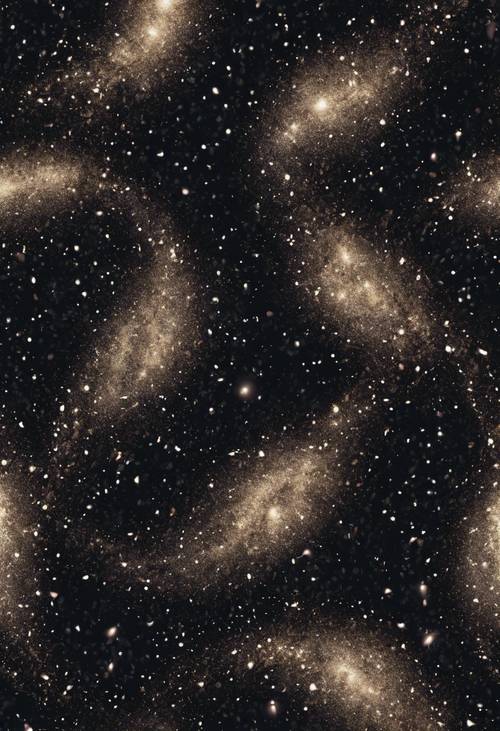 Hoa văn liền mạch phức tạp của ánh sáng lấp lánh tối, rải rác như những thiên hà xoắn.