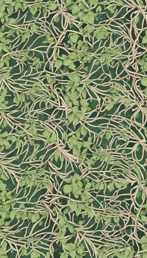 A gorgeous seamless pattern made up of intricately intertwined vines and leaves. Tapeta [27cc9ee6727142bf96cf]