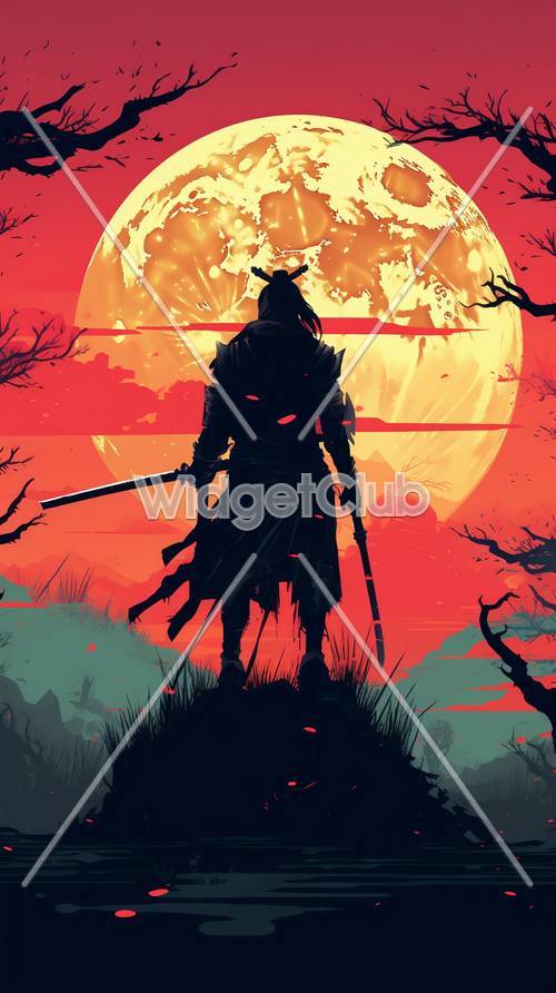 Samurai dưới ánh trăng lớn