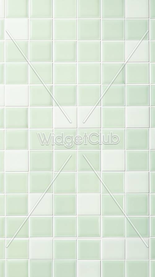 Mint Green Tiles Pattern Wallpaper[8673bcc628d14a7aaf18]