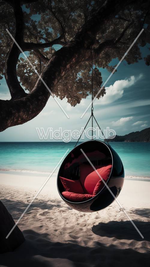 Swinging Chair on Tropical Beach