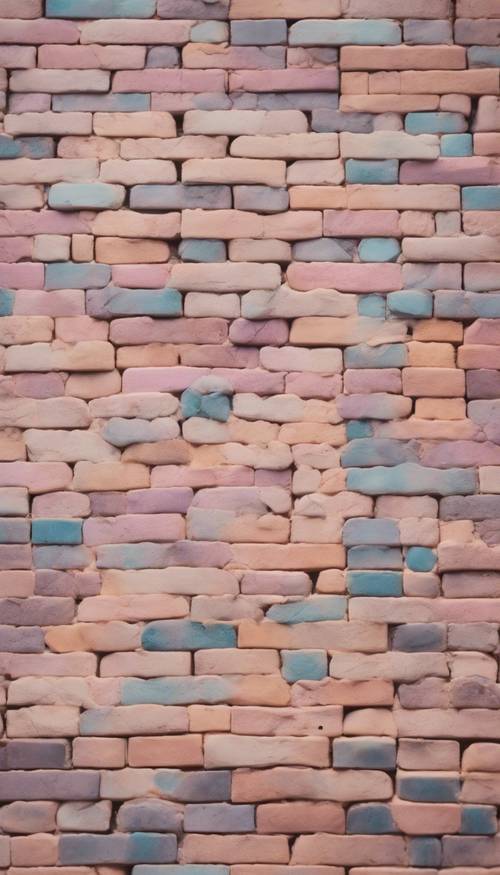 Brick path pattern with hues of pastel tones. Tapeta [4a253693057647039e3b]