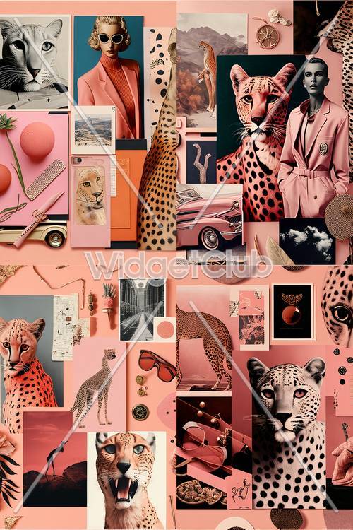 Pink and Playful Animal Collage