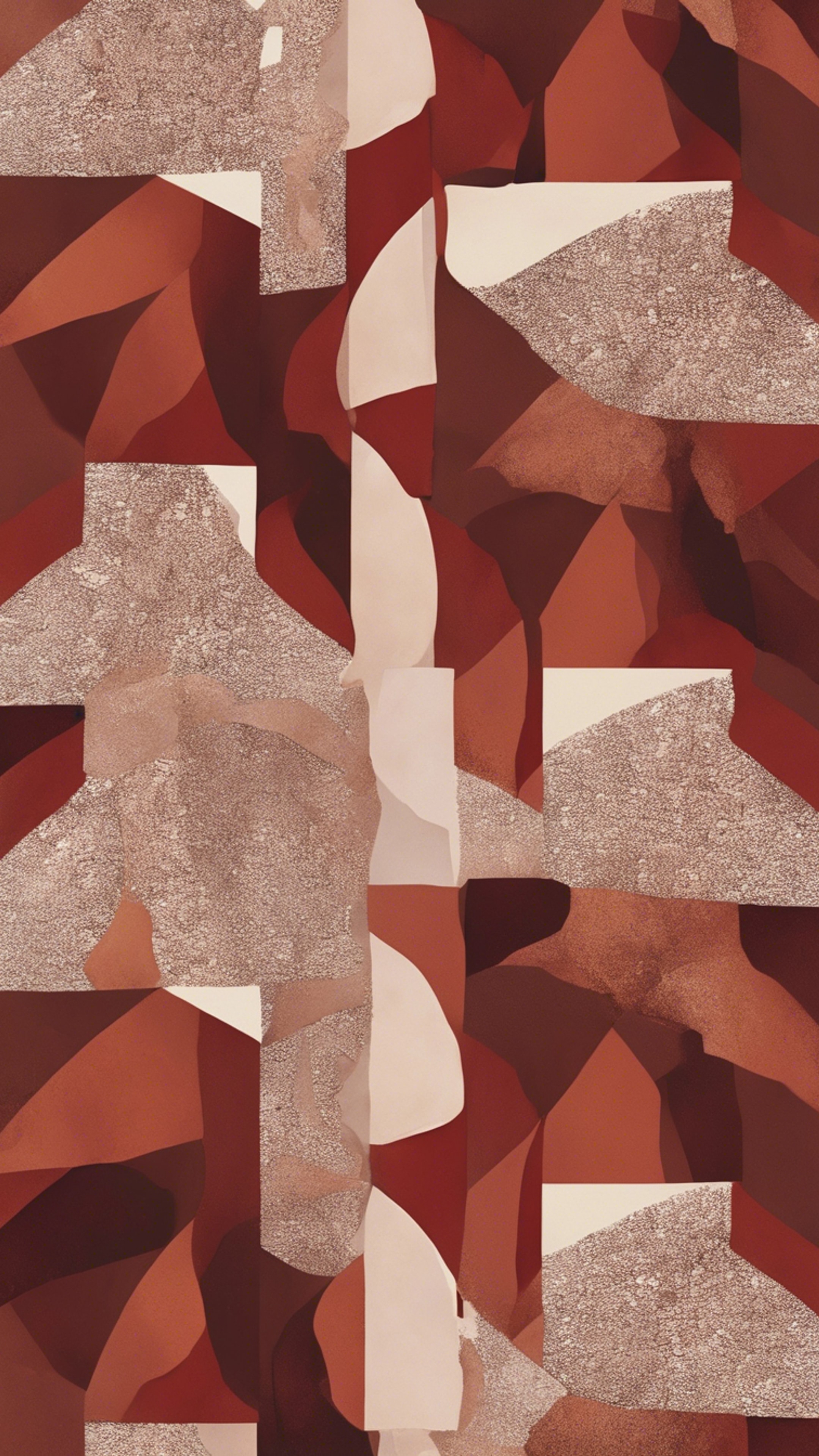 Irregular shapes in rich red and earthy brown hues, artfully scattered to form a unique abstract pattern.壁紙[9609e37b054b4aa6bf8e]
