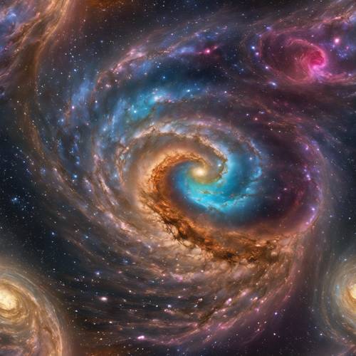 A technicolor 3D model of a swirling galaxy as seen from outer space. Валлпапер [0974731a0be24ff79a2f]