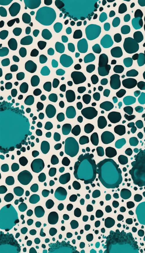 Smattering of teal cheetah spots in an abstract pattern for a modern take on animal print.