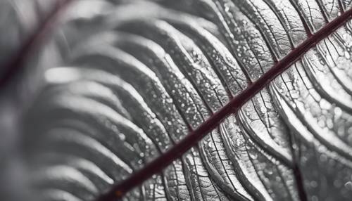 Макроснимок текстуры серебряного листа, подчеркивающий его уникальные светоотражающие свойства.