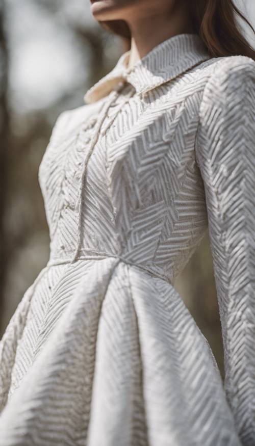 A close-up shot of a white herringbone dress. Wallpaper [f2221ed7d5ee4678a185]