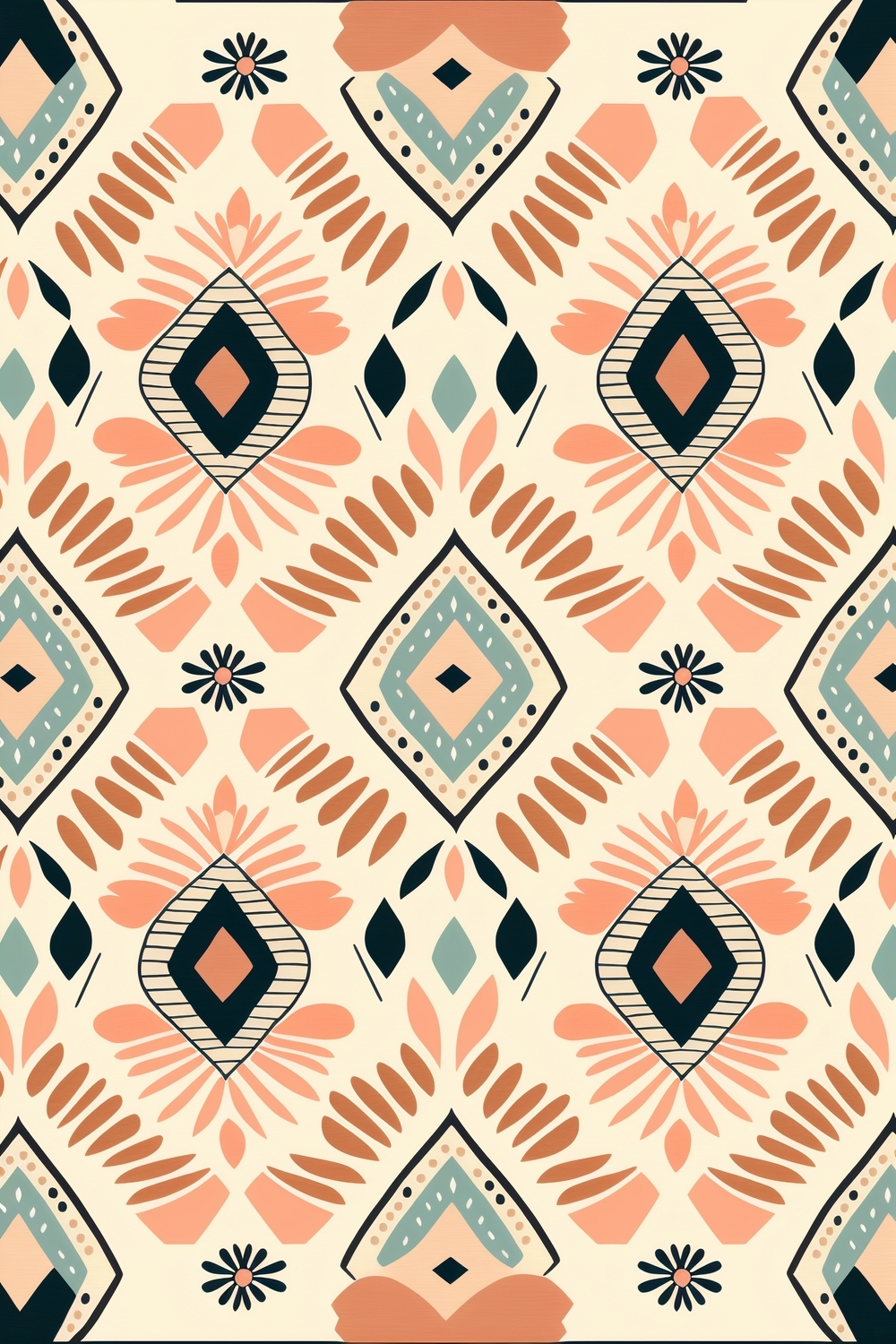 Colorful Geometric Shapes and Floral Patterns for Kids טפט[9b145c3050d343bb8131]