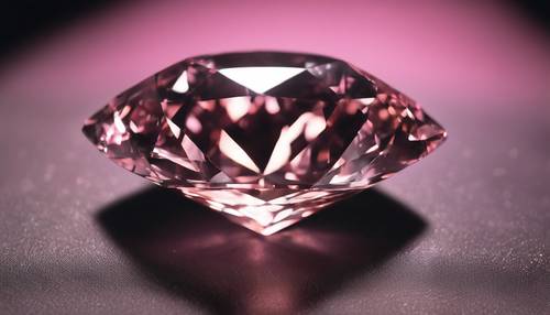 L&#39;aura raffinata di un diamante bianco, completata dal caldo splendore di un diamante rosa su un panno di seta nera.