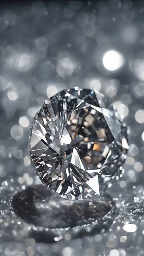 Một viên kim cương màu xám lốm đốm độc đáo trong viện đá quý.
