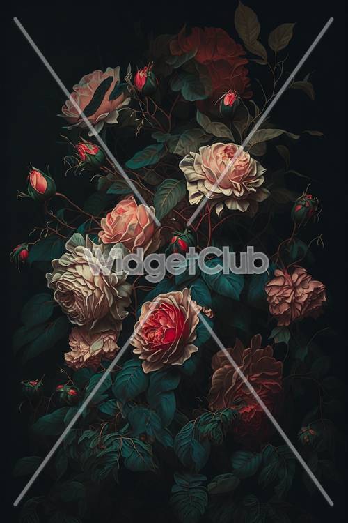 Beautiful Roses in Dark Colors for Your Screen Background