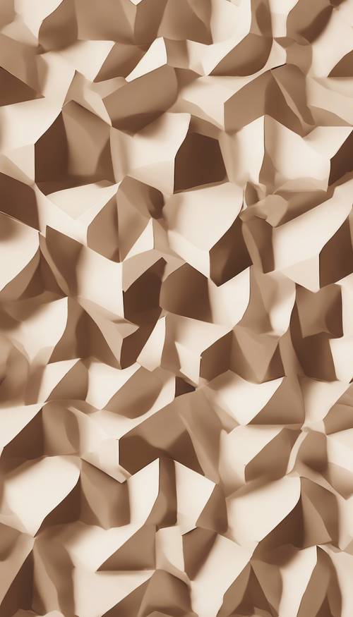 Tan geometrical shapes overlapping one another on an off-white backdrop. Wallpaper [84ab2d113b1b4068b302]