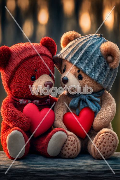 Ours en peluche mignons avec des cœurs parfaits pour les enfants