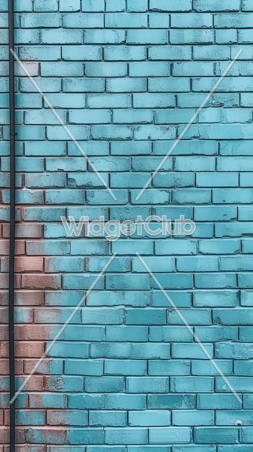 酷蓝砖墙背景