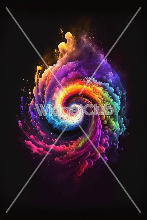 Colorful Spiral Galaxy in Space