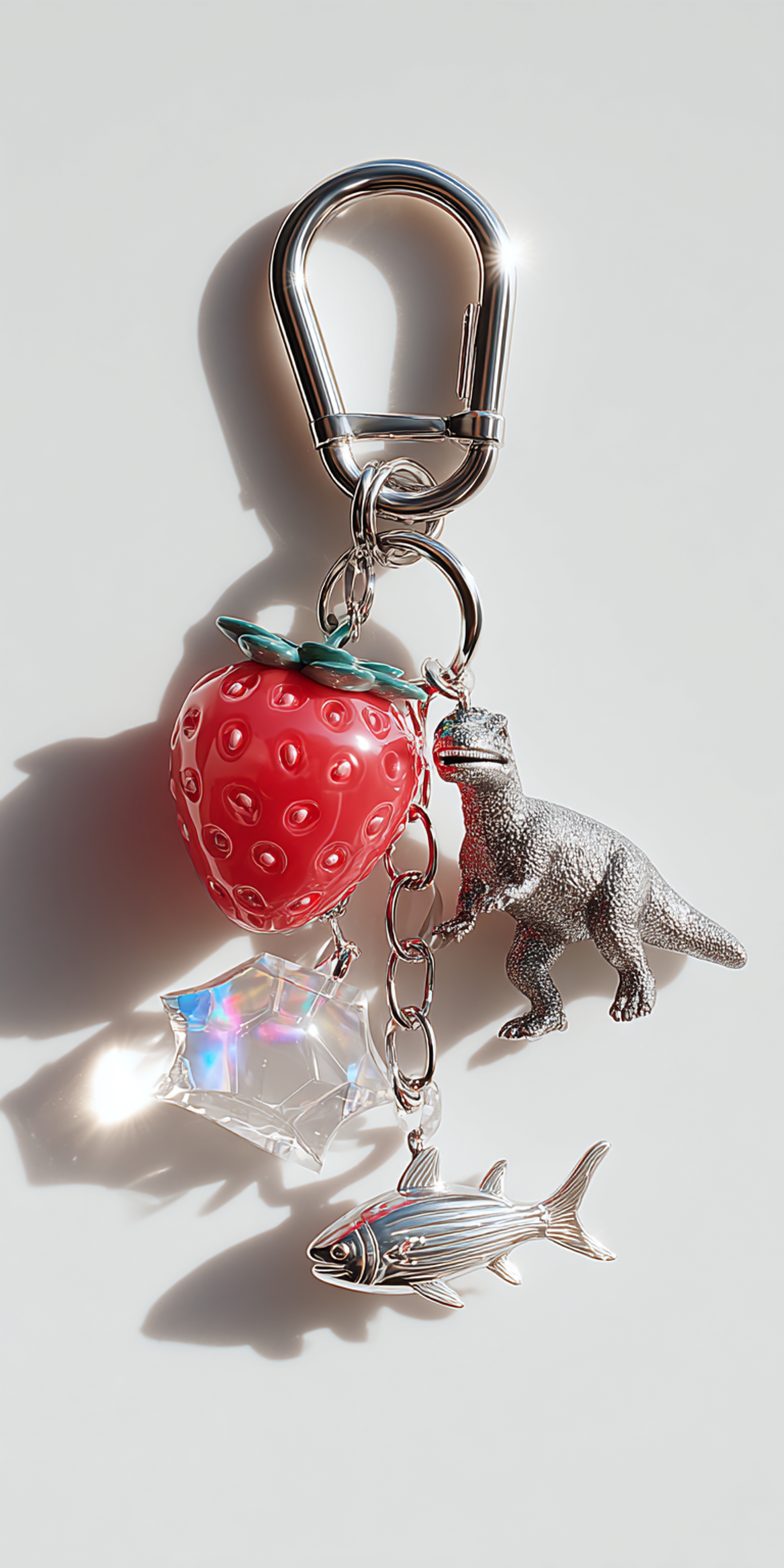 Dinosaur and Strawberry Keychain Shine Tapeta[955240f823c2401f8b69]