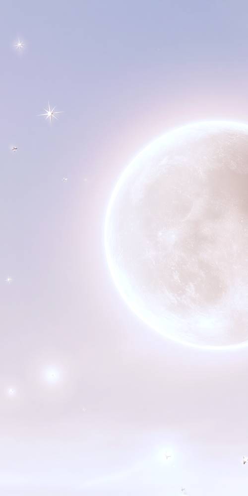 Cena espacial onírica com planetas e estrelas distantes.