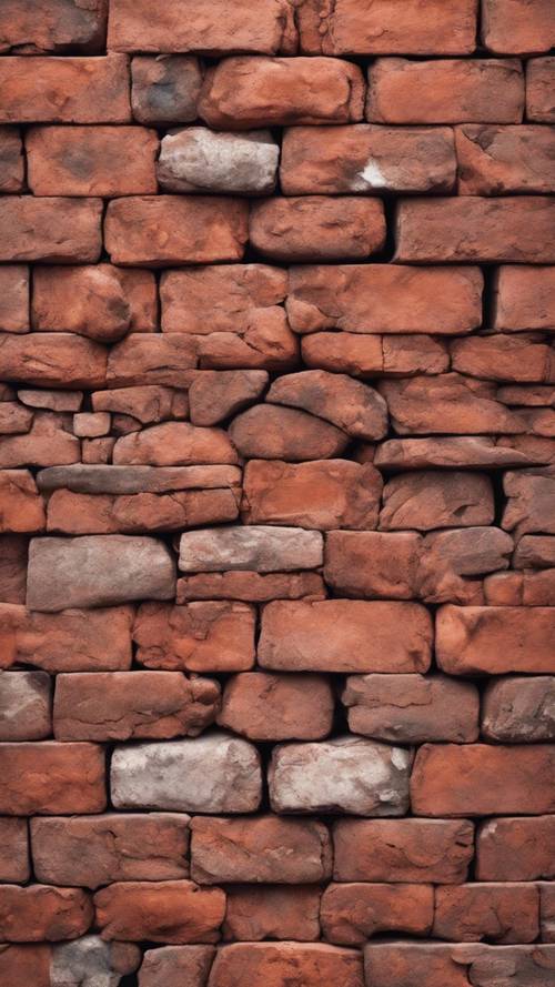 A texture of rustic, weathered red bricks neatly stacked together. Tapeta [c24f01444b4040f08b17]