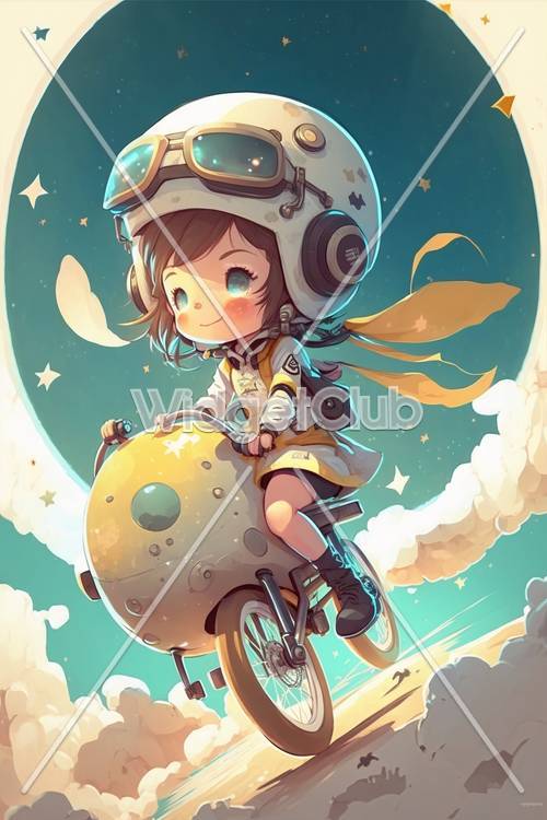 귀여운 우주 비행사 소녀와 함께하는 하늘 모험