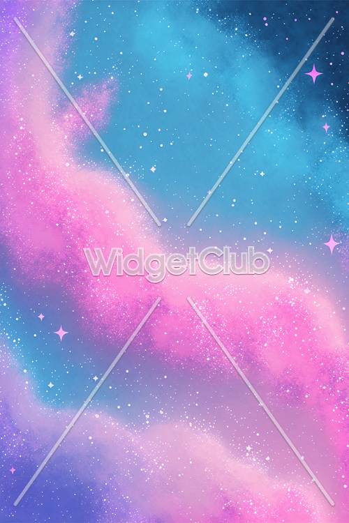 Starry Pink and Blue Sky