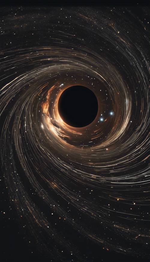 Lubang hitam antarbintang dengan efek pelensaan gravitasi sedang terjadi.