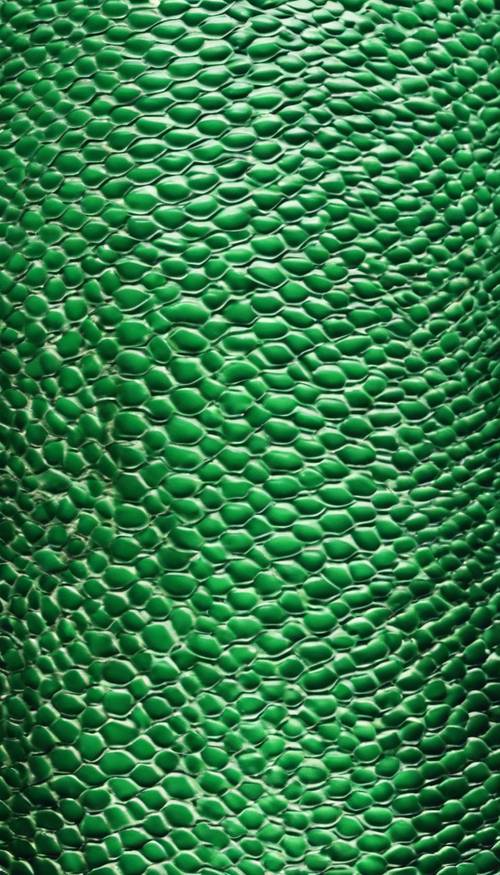 생기 넘치는 에메랄드 그린 컬러의 뱀가죽 패턴입니다.