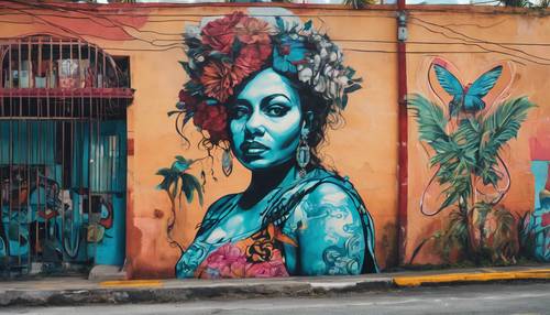 Evocative street art murals in Santurce, Puerto Rico, reflecting its vibrant culture and history