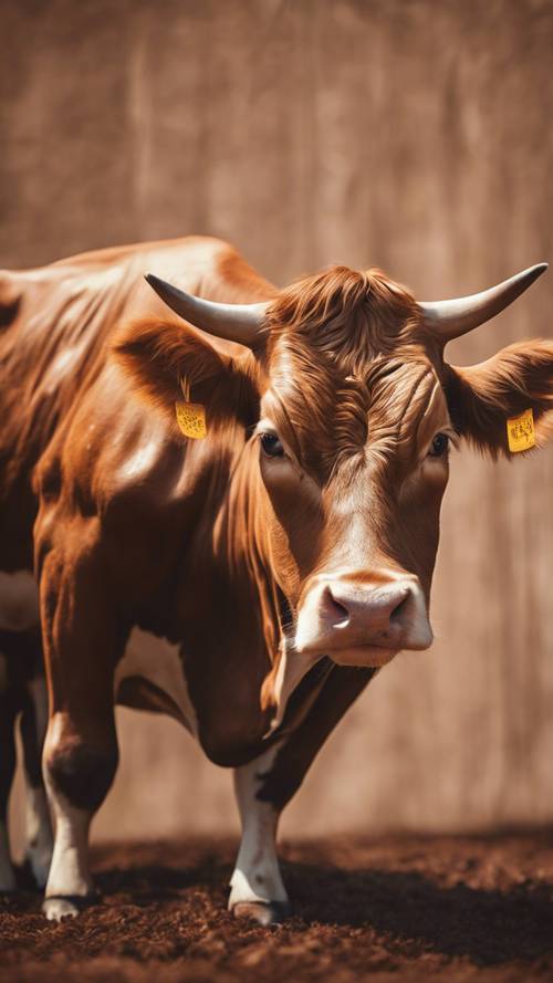 Una textura de cuero de alta calidad inspirada en el estampado de una vaca marrón.