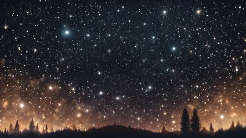 佈滿星星的夜空形成了星星圖案」。