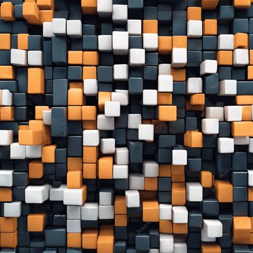 Dark and glossy cubic blocks arranged in a dynamic material design-style pattern. Kertas dinding [a9d908335487450f8454]