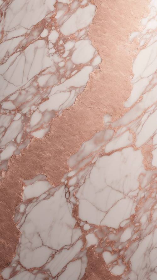 A slab of rose gold marble shining under soft daylight.
